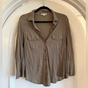 JAMES PERSE SHEER SLUB SIDE PANEL SHIRT